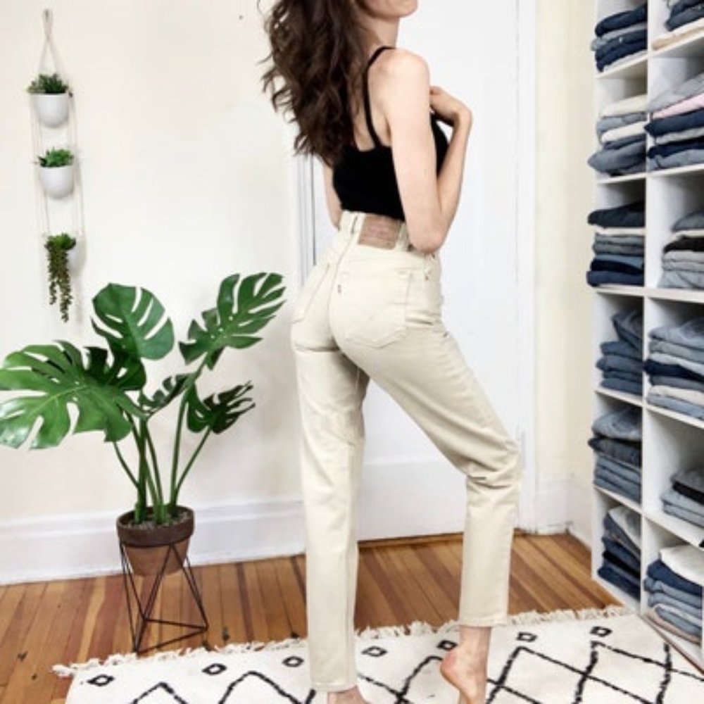 Vintage Levis 550 Tan High Waist Mom Jeans